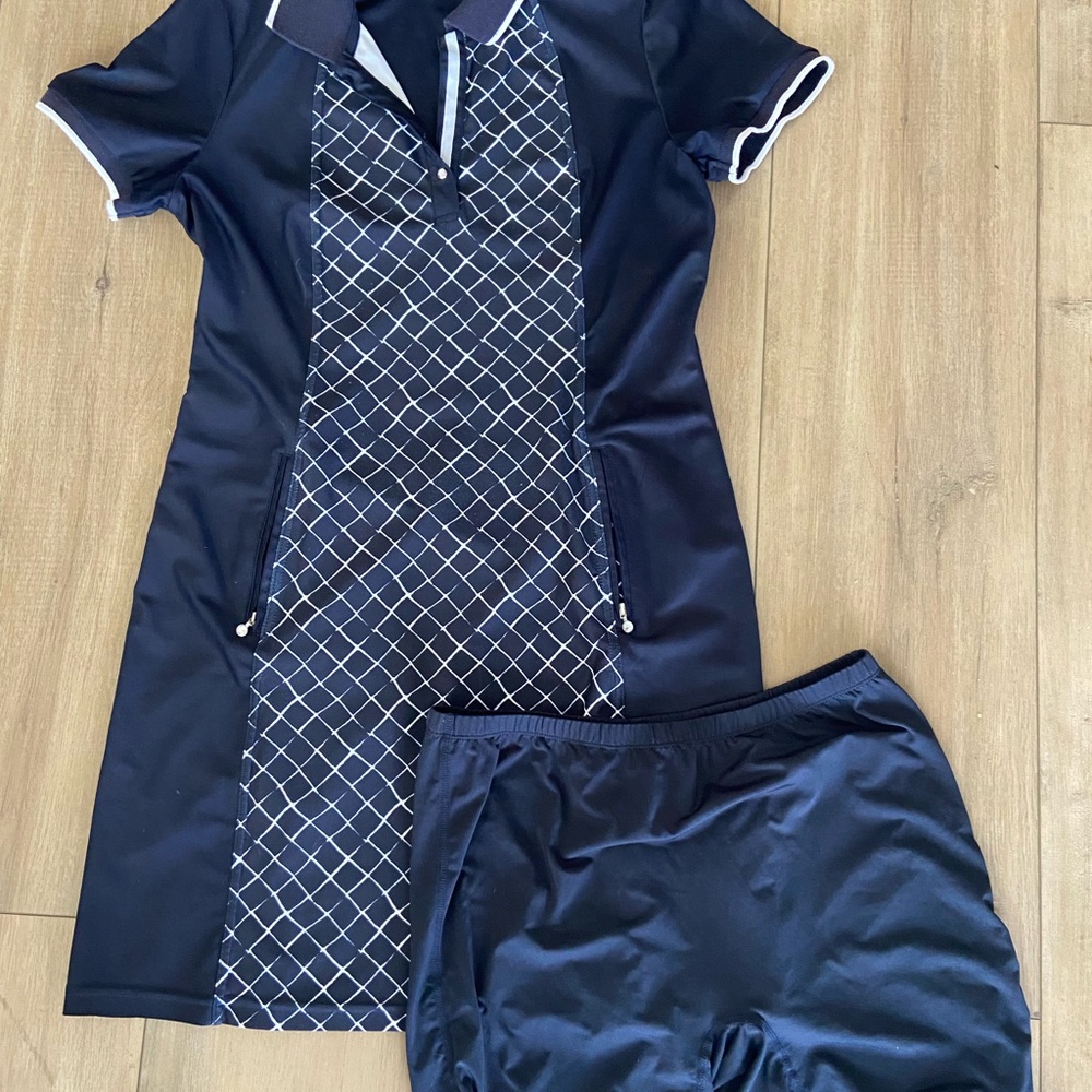 Tribal Navy and White Patterned Dress